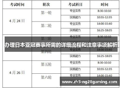 办理日本亚冠赛事所需的详细流程和注意事项解析
